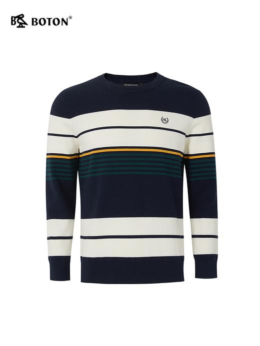 波顿男士秋冬 毛衣 撞色条纹 合身美英休闲长袖款MU737323 商品图4