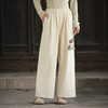 天丝羊毛阔腿裤，纯色松紧腰直筒加厚休闲裤QM-6553 商品缩略图0