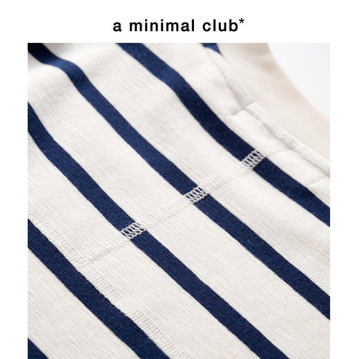 a minimal club简约正反不对称剪裁条纹长袖T恤竹节棉AM58TL01 商品图4