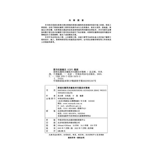深埋长隧洞关键技术问题应对策略 商品图1