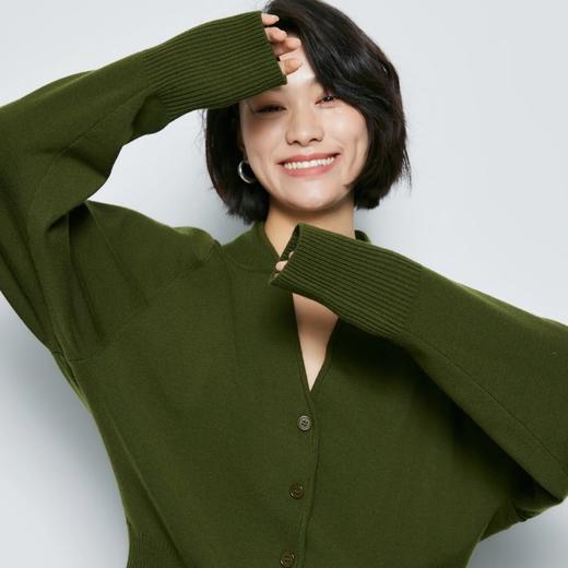 暗冷杉绿V领开衫 | 显高显瘦，温柔又慵懒的早秋气质（3-5天发货） 商品图1