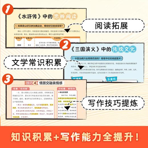 四大名著知识点大百科 8-15岁 一本书掌握四大名著知识点 商品图3