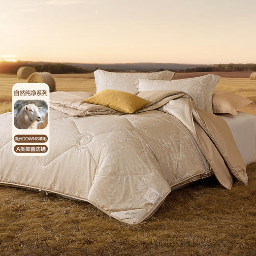 水星家纺 澳洲卷毛羊毛四季被春秋被冬被二合一被 商品图0