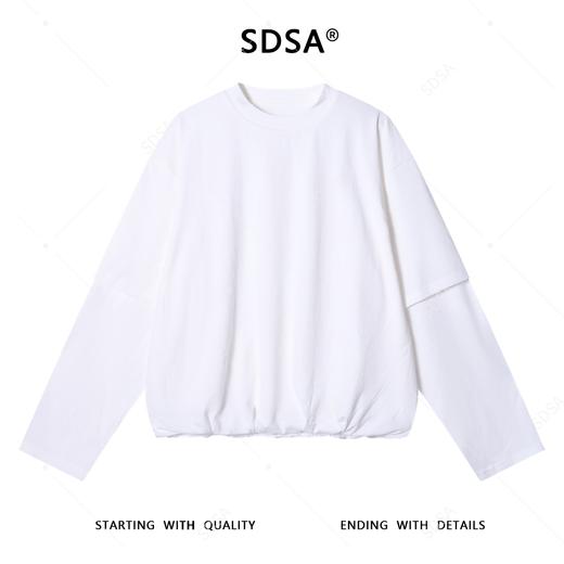 1720SDSA男士秋冬新款痞帅男装韩版纯色袖子拼接设计圆领卫衣百搭宽松 商品图1