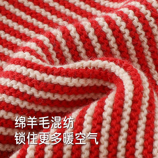 【商场同款】英氏儿童帽子绵羊毛新年喜庆秋冬外穿防风帽护耳新款 商品图1