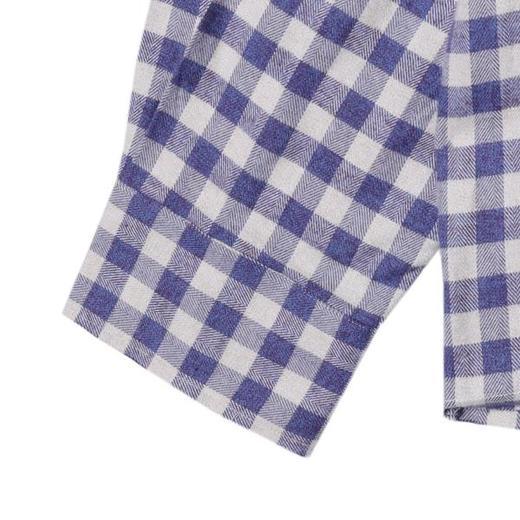 2173SDSA男士秋冬新款痞帅男装潮牌撞色格纹格子翻领长袖衬衫休闲衬衣 商品图4