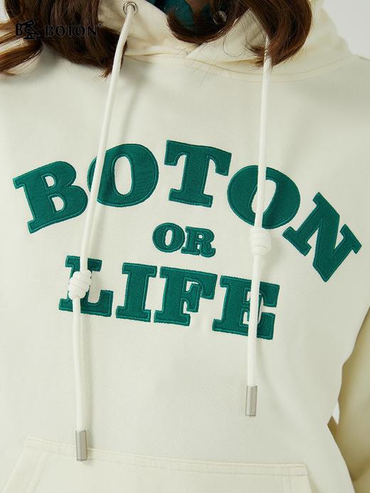 波顿女士 卫衣 字母印花 宽松连帽复古休闲款LT306323 商品图3