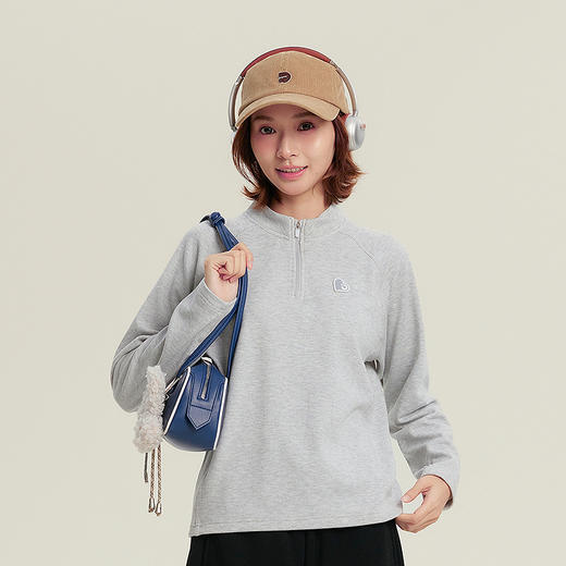 笛莎Deesha青少年女童T恤2025冬季女童蜂窝彩棉半拉链打底衫 商品图0