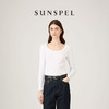 【秋冬新品】SUNSPEL女士秋冬Supima匹马棉罗纹低圆领长袖T恤 商品缩略图1