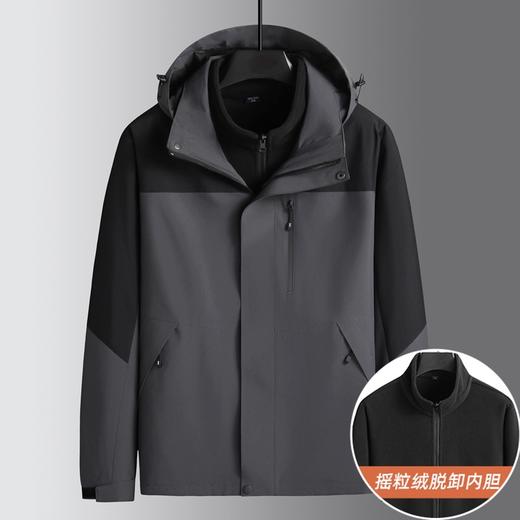 【三合一冲锋衣】【DK】大依优型大码三合一户外衣两件套外套可脱卸帽冲锋衣男宽松加肥加大码上衣夹克户外 商品图1
