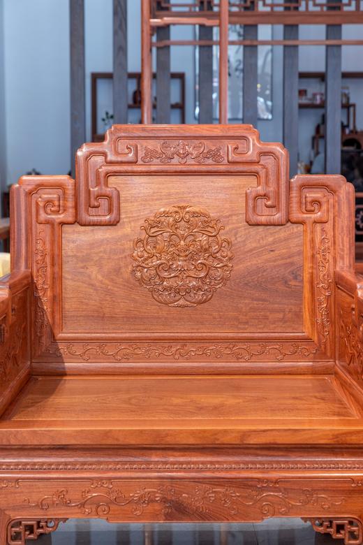 红桥红  家具严选  缅甸花梨（大果紫檀）【西番莲 宝座式沙发十三件套】 商品图3