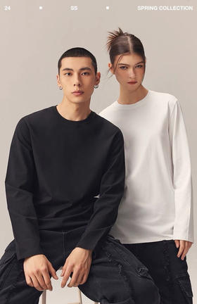 【25新款250克重磅新疆长绒棉长袖打底】【任选两件到手89】严白小白T基础款情侣亲子长袖Ｔ恤百搭不挑人250克独立包装