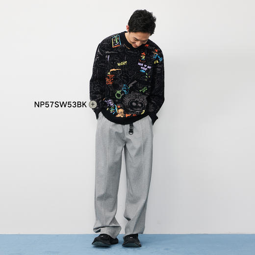 潮牌机能卡扣休闲直筒卫裤松紧腰隐形裤绳男挺括有型NP58SP11 商品图1