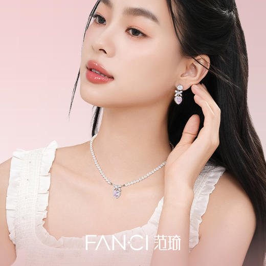 Fanci范琦公主结珠光项链粉色爱心蝴蝶结设计送女友礼物 商品图3