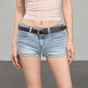 Ariseism 美式复古设计感基础浅色牛仔短裤