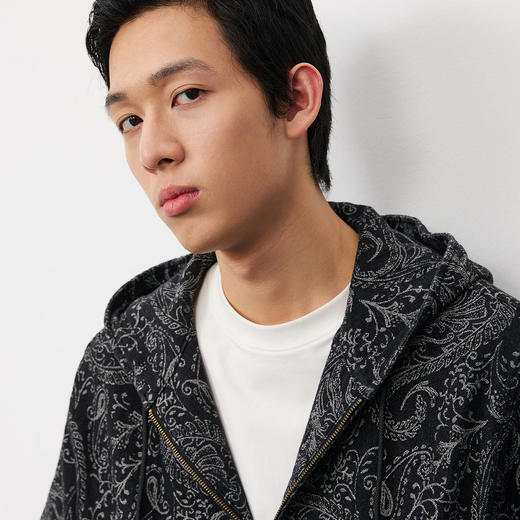 潮牌腰果花连帽宽松休闲印花速干外套满印复古NP58TJ24 商品图1