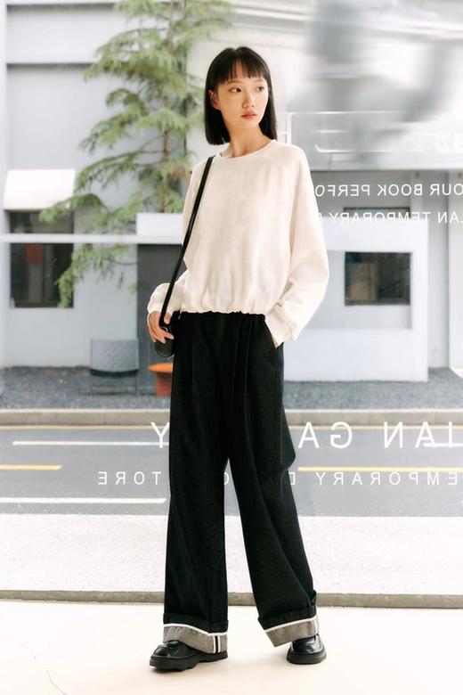 LNNNS 珍珠白提花拼接卫衣上衣 20958 商品图5