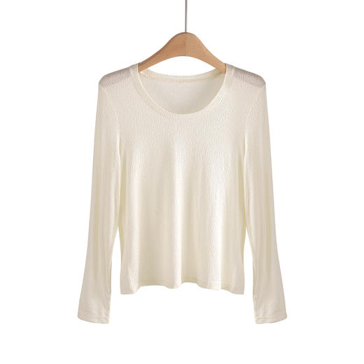 美奈川 羊绒提花大U领长袖 BN09181 商品图3