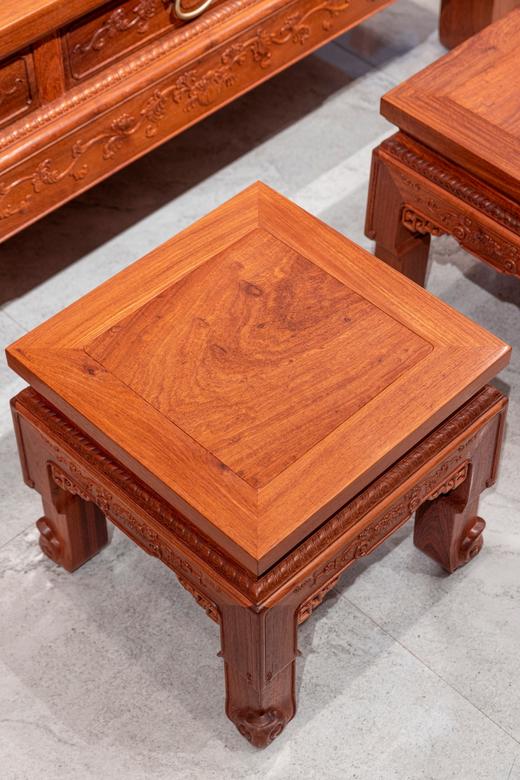 红桥红  家具严选  缅甸花梨（大果紫檀）【西番莲 宝座式沙发十三件套】 商品图8