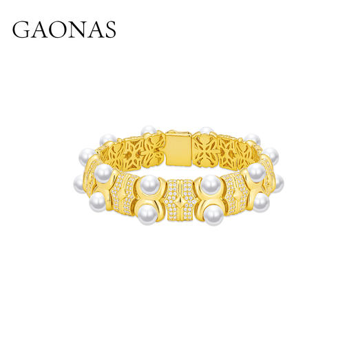GAONAS 时尚设计贵气金色珠手链11502SGO 商品图0