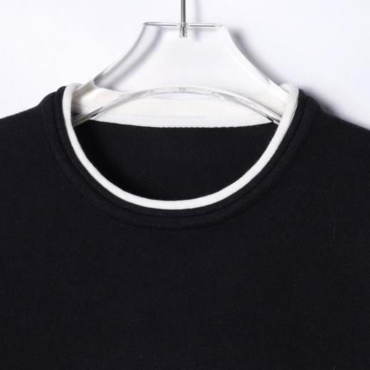 25093SDSA男士秋冬新款痞帅男装韩版简约撞色卷边假两件毛衣百搭针织衫 商品图2