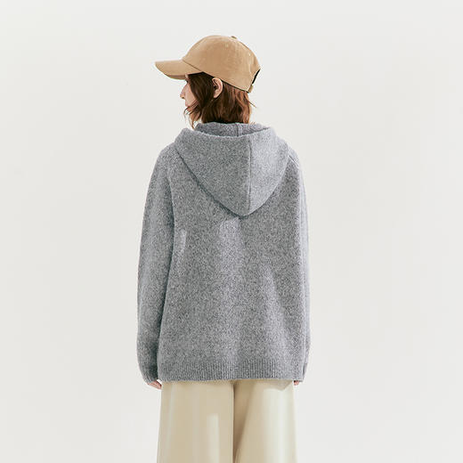 笛莎Deesha青少年女童毛衣2025冬季女童连帽大图案毛衣 商品图4