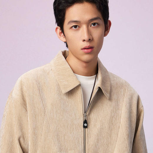 潮牌双色雪尼尔夹克男经典翻领无扎感2025秋季新品NP57TJ05 商品图2