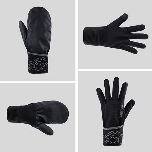 原创单品丨二合一防风加绒跑步手套4代 外出梭织防风 内层摇粒绒锁温 防风层可收纳腕背 食拇指可触屏 商品图4
