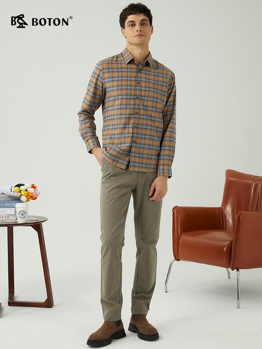 波顿男士春秋冬 休闲裤 有机棉纱 直筒修身舒适长裤ME877323 商品图1