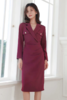 ELLA JADE 紫红色高端大气西装收腰连衣裙 17117 商品缩略图2