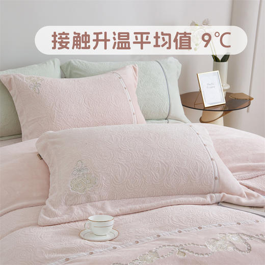 【230g高克重】雕花绒四件套 薄雾玫瑰/迷野蔷薇hl【锁温保暖】【细腻丰盈】【厚实温暖】【刺绣工艺】防静电导电丝 法式田园 浪漫复古 商品图3