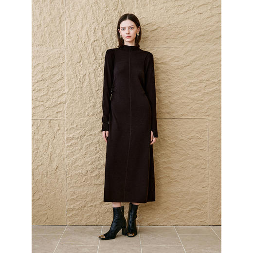 INSUN恩裳气质高领羊毛针织连衣裙 商品图0