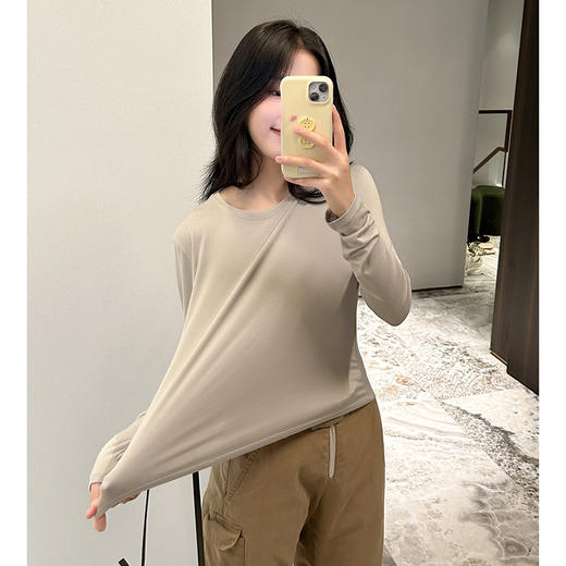 27%莫代尔+9%绵羊毛 圆领莫代尔羊毛云感上衣   A-5311 商品图4