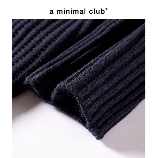 a minimal club简约落肩宽松坑条纹针织毛衣百搭秋上新AM59SW10 商品图5