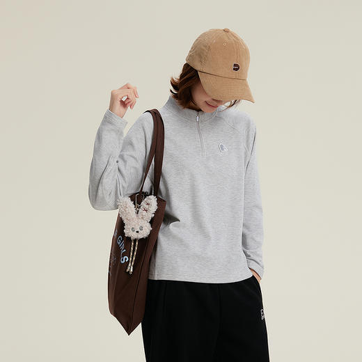 笛莎Deesha青少年女童T恤2025冬季女童蜂窝彩棉半拉链打底衫 商品图3