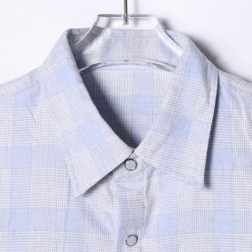 2175SDSA男士秋冬新款痞帅男装韩版简约撞色格纹格子翻领长袖衬衫百搭 商品图2