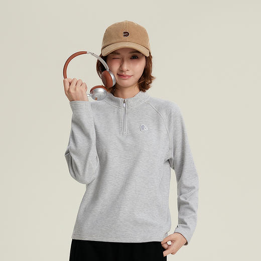 笛莎Deesha青少年女童T恤2025冬季女童蜂窝彩棉半拉链打底衫 商品图2