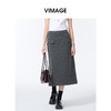 VIMAGE纬漫纪深灰色高级感后背开叉设计2025秋冬新品保暖半裙V2406108 商品缩略图5