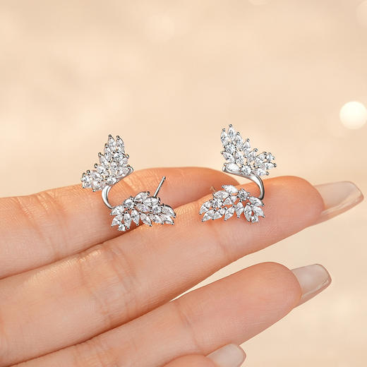 【蝴蝶之翼】s925纯银蝴蝶翅膀超仙锆石耳饰【DML-E4452】 商品图2