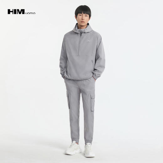 HIM漢崇 拉链半开襟夹克男轻薄休闲宽松连帽运动外套 2025秋季 商品图1