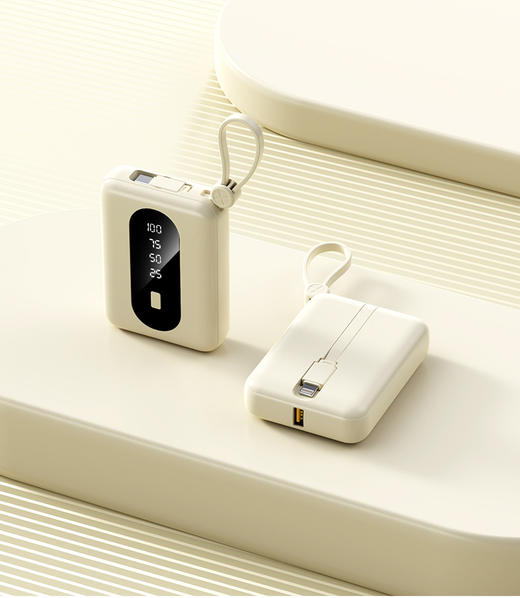 国庆中秋出行神器【小体积！颜值高！巨能充】自带线10000mAh快充电宝便携可爱迷你移动电源。ha 商品图1