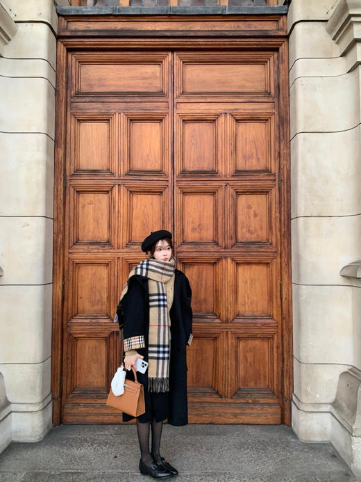 金蘑菇菇 温莎 lp经典连帽羊绒大衣/10羊绒 商品图7