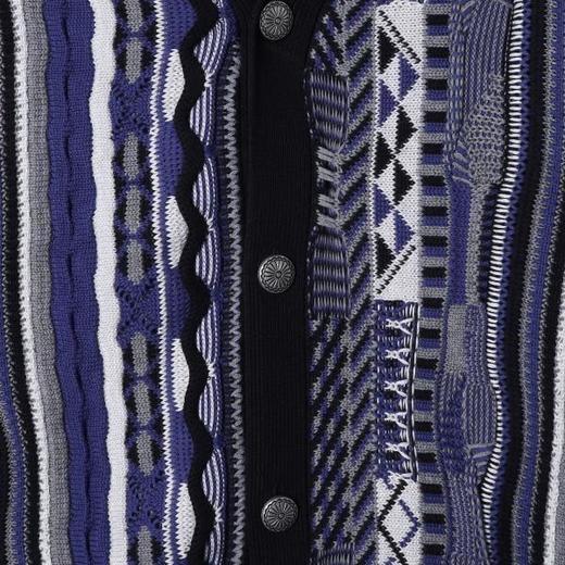 SDSA秋冬新款痞帅男装韩版撞色竖纹纽扣V领针织衫百搭开衫毛衣 商品图3