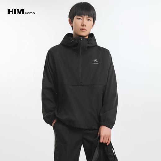 HIM漢崇 拉链半开襟夹克男轻薄休闲宽松连帽运动外套 2025秋季 商品图0