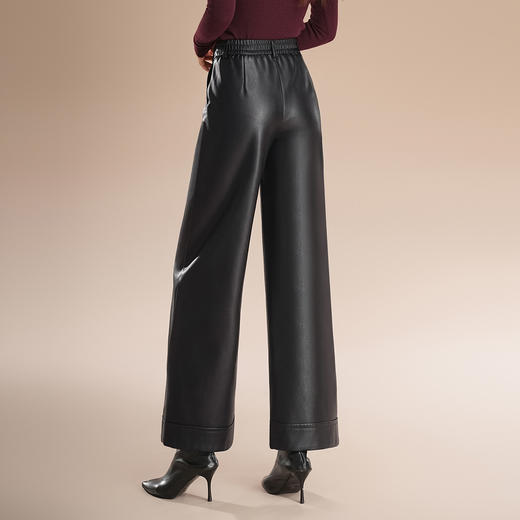 时尚九分PU皮裤，垂感修身直筒裤洋气阔腿裤MYX-HYH-83515-L 商品图2