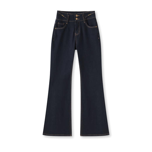 「高货wl」全新升级【铂金会员266/天猫359/差价93】(94420)洛诗琳立裁腰头设计微喇裤2025秋季高腰显瘦四面弹牛仔裤 商品图4