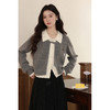 鹿向南「秋日几何」法式短款巨好看早秋外套假两件卡其色毛衣女 商品缩略图3