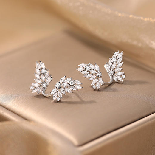 【蝴蝶之翼】s925纯银蝴蝶翅膀超仙锆石耳饰【DML-E4452】 商品图0