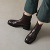 阿么手工女鞋软皮软底方头瘦瘦靴2025新款高级感百搭短靴粗跟6CM 商品缩略图2