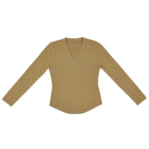 半身缘女装 秋季V领扣子装饰内搭针织打底衫毛衣VL001 商品图0